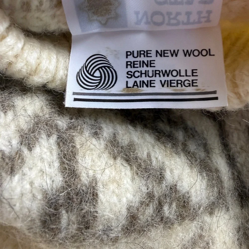 North Star Denmark Thick Wool Sweater Unisex Size Small Vintage Fair Isle Nordic